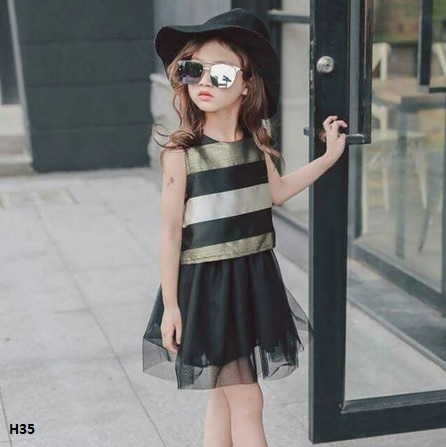 dress sleveless anak elegan